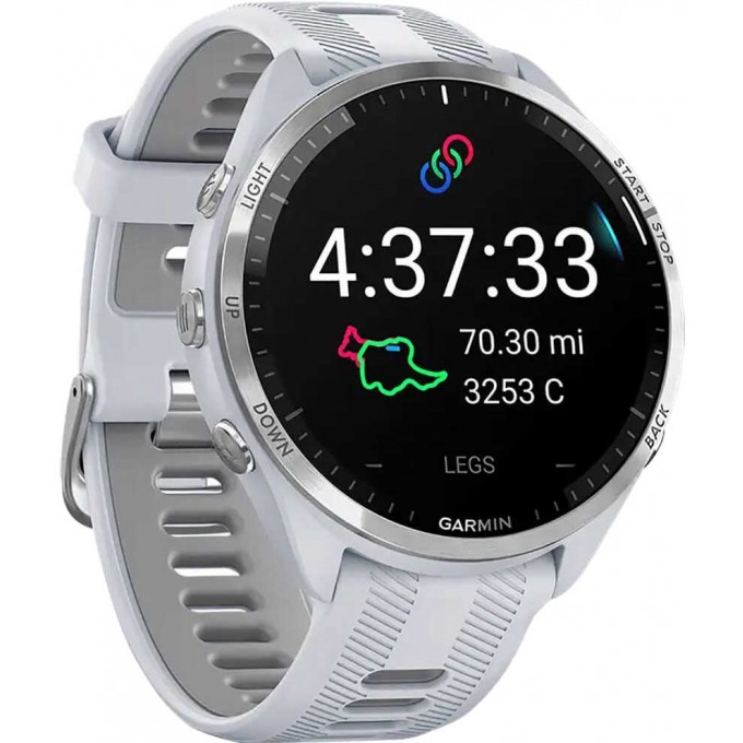 Часы GARMIN FORERUNNER 965 Smartwatch Titanium Digital Dial Whitestone Silicone Strap 010-02809-81