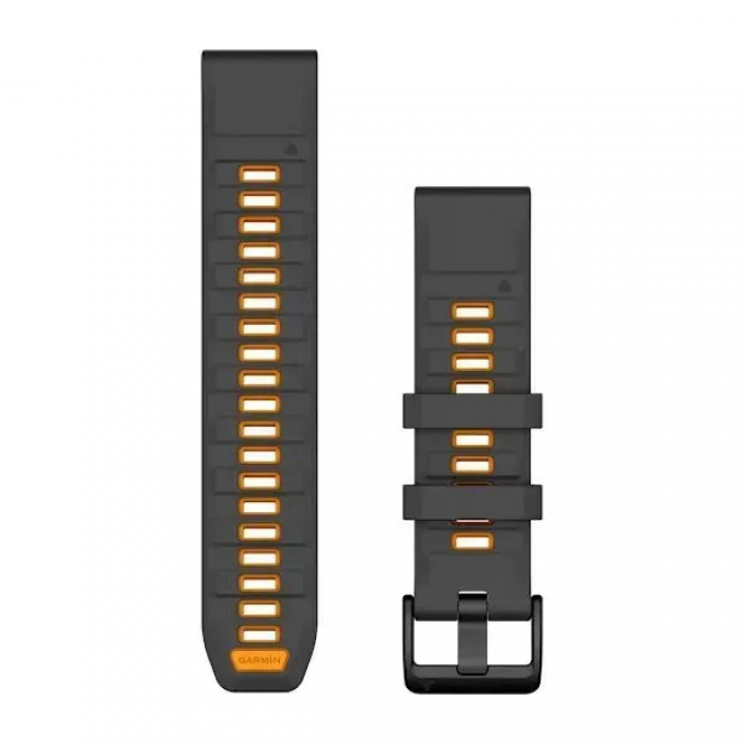 Ремешок GARMIN QUICKFIT 22 силиконовые графитовые/ярко-оранжевые 010-13392-05