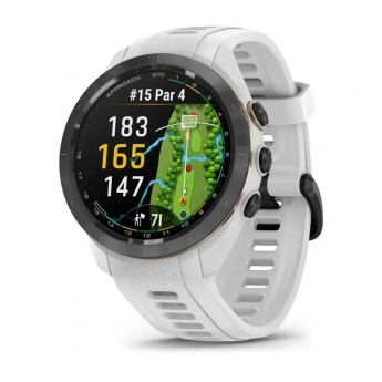 Смарт-часы GARMIN APPROACH S70 (42 мм) с черным керамическим безелем и белым ремешком