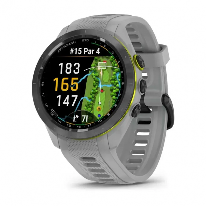 Смарт-часы GARMIN APPROACH S70 (42 мм) с черным керамическим безелем и серым ремешком 010-02746-11
