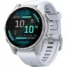 Смарт-часы GARMIN FENIX 8 – 43 мм, AMOLED, серебристые с силиконовым ремешком цвета белый камень 010-02903-00