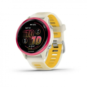 Смарт-часы GARMIN FORERUNNER 570 (42 мм) малиновый алюминий слоновая кость/манго